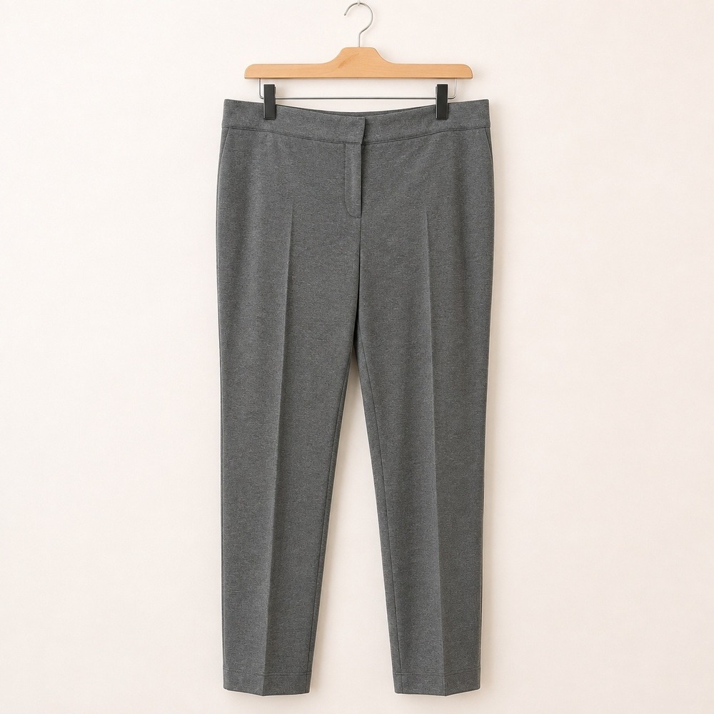 NWT Akris Punto Quiet Luxury Mara Trousers Women 14 Corporate Workwear Grey